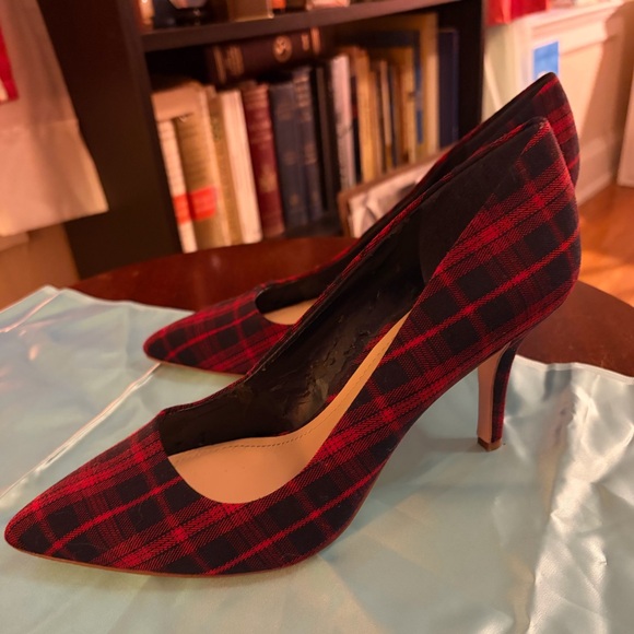 BCBGeneration Red Plaid Heels - Picture 4 of 13